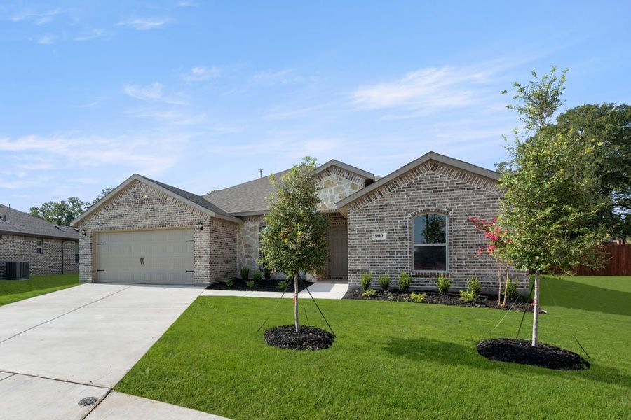 Front exterior of a new home in Stone Eagle, Azle, TX, highlighting curb appeal (Image 7). Front exterior of a new home in Stone Eagle, Azle, TX, highlighting curb appeal (Image 7).