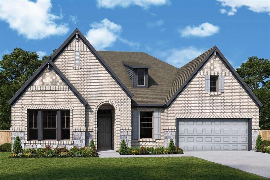 Front exterior of a new home in Pecan Square – Classics, Northlake, TX, highlighting curb appeal (Image 1). Front exterior of a new home in Pecan Square – Classics, Northlake, TX, highlighting curb appeal (Image 1).