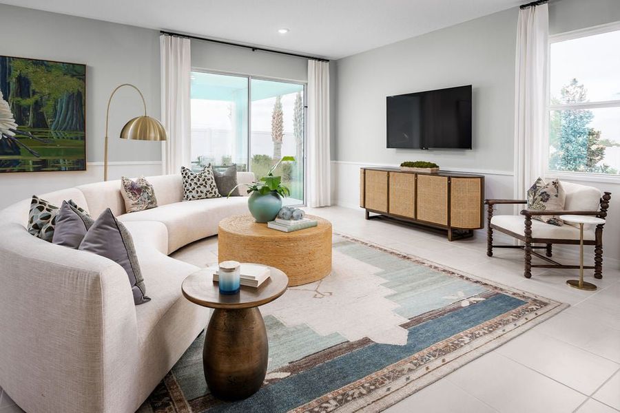 Representative furnished interior of a home built from the Luna by Risewell Homes in Cypress Bluff, Groveland (Image 3).