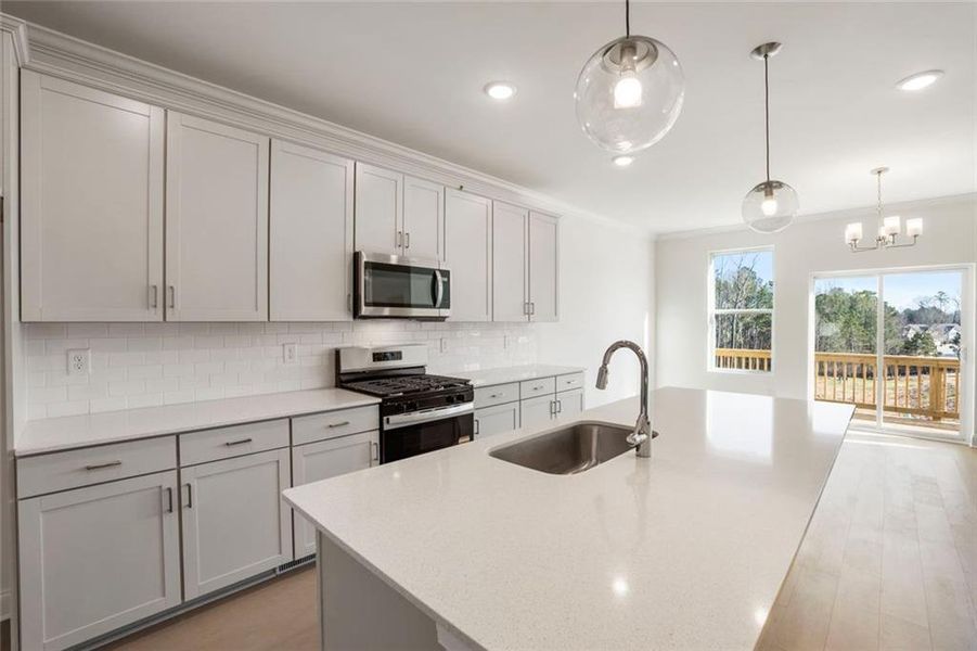 Furnished interior view inside a new home in , Sugar Hill (Image 12). Furnished interior view inside a new home in , Sugar Hill (Image 12).