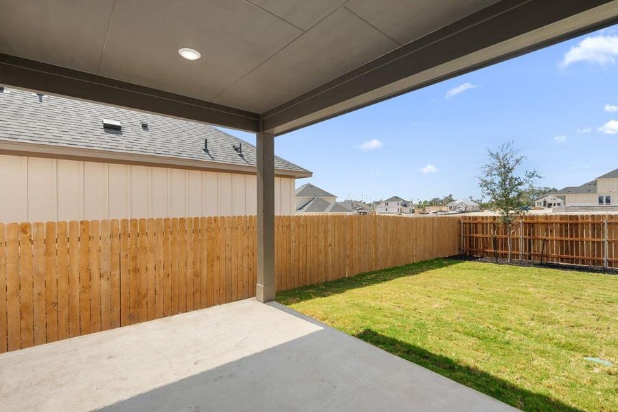 Exterior details and patio area of a home in Terrace Collection at Heritage, Dripping Springs (Image 3). Exterior details and patio area of a home in Terrace Collection at Heritage, Dripping Springs (Image 3).