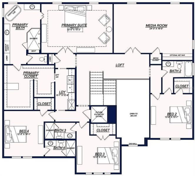 2D floor plan layout of this home in , Tampa, FL (Image 4).
