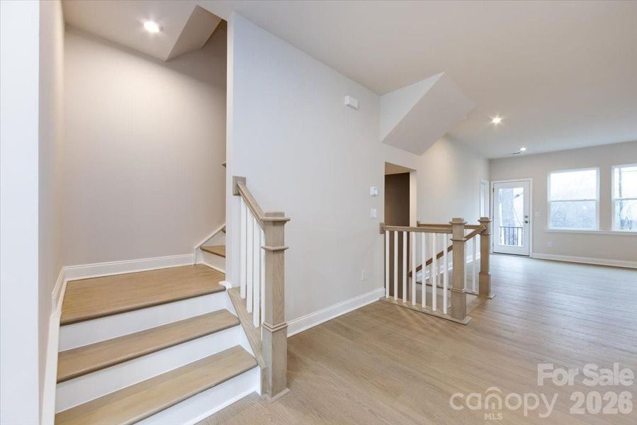 Oak Box Stairs with Open Ralis