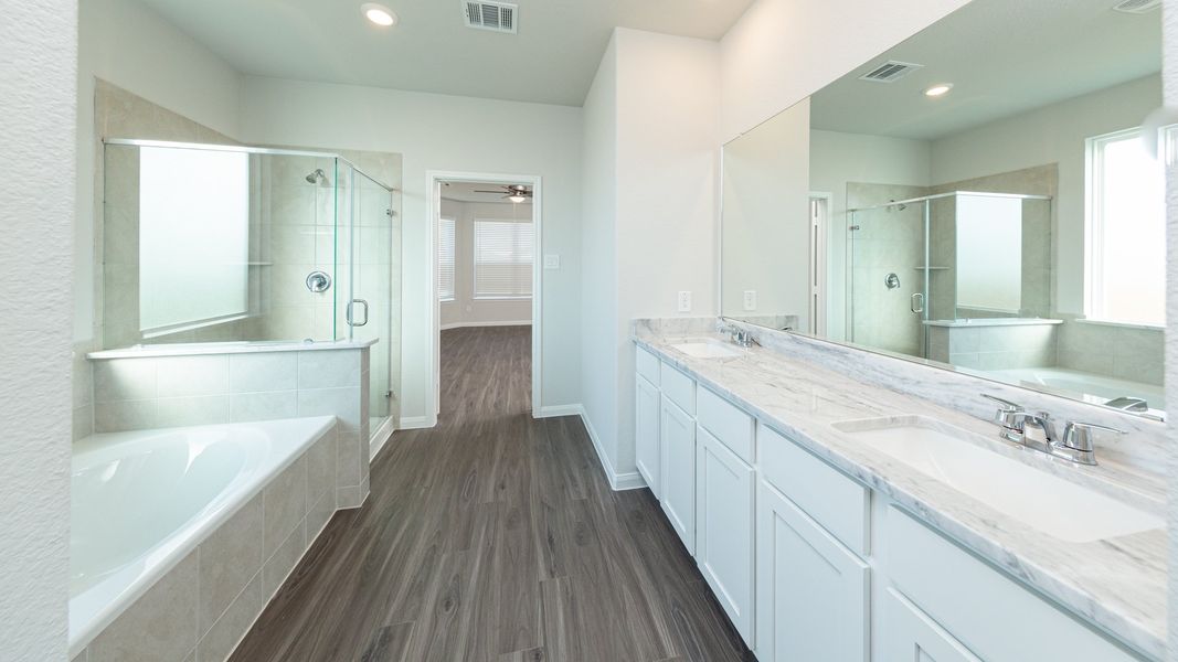 Representative furnished interior of a home built from the The Hawthorn by Legend Homes in Rocky Creek Crossing, Crowley (Image 10).