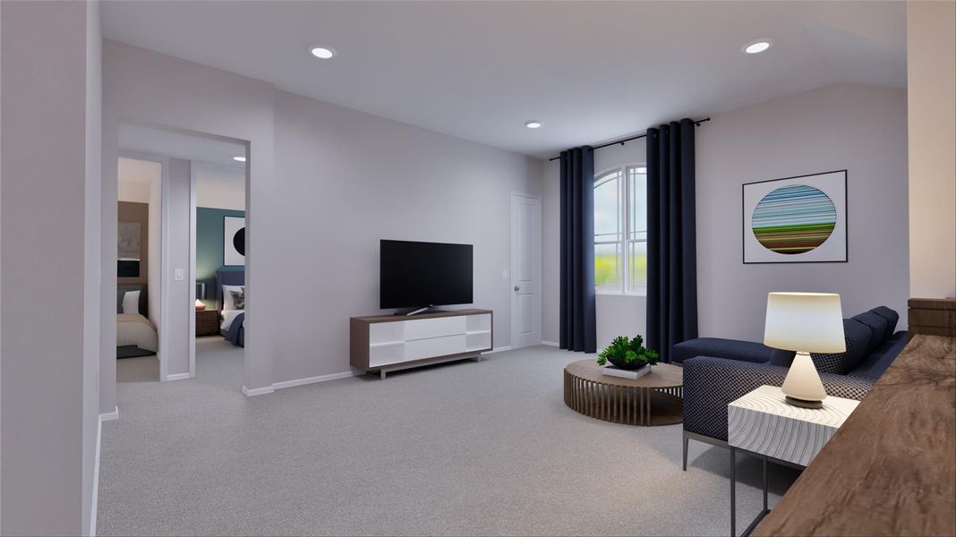 Furnished interior view inside a new home in Bridgeland, Cypress (Image 12).