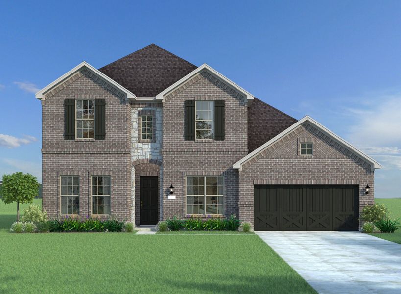 Representative exterior photo of a completed home built from the Chelsea II by Mattamy Homes in Villages of Creekwood, Frisco, TX (Image 1).