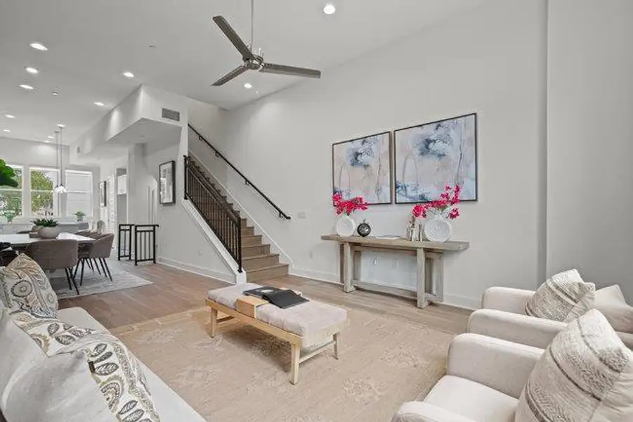 Furnished interior view inside a new home in Bluebonnet Lofts, Austin (Image 10). Furnished interior view inside a new home in Bluebonnet Lofts, Austin (Image 10).