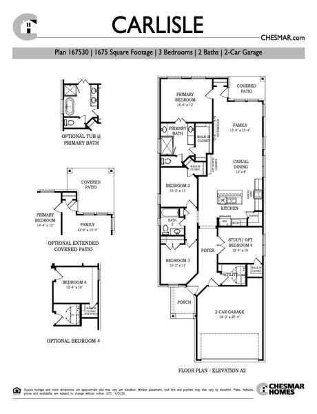 2D floor plan layout for the Carlisle by Chesmar Homes in Stillwater Ranch, San Antonio, TX (Image 3). 2D floor plan layout for the Carlisle by Chesmar Homes in Stillwater Ranch, San Antonio, TX (Image 3).