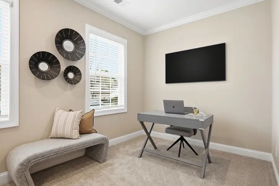 Furnished interior view inside a new home in The Townes at Wade Ardrey, Charlotte (Image 19). Furnished interior view inside a new home in The Townes at Wade Ardrey, Charlotte (Image 19).
