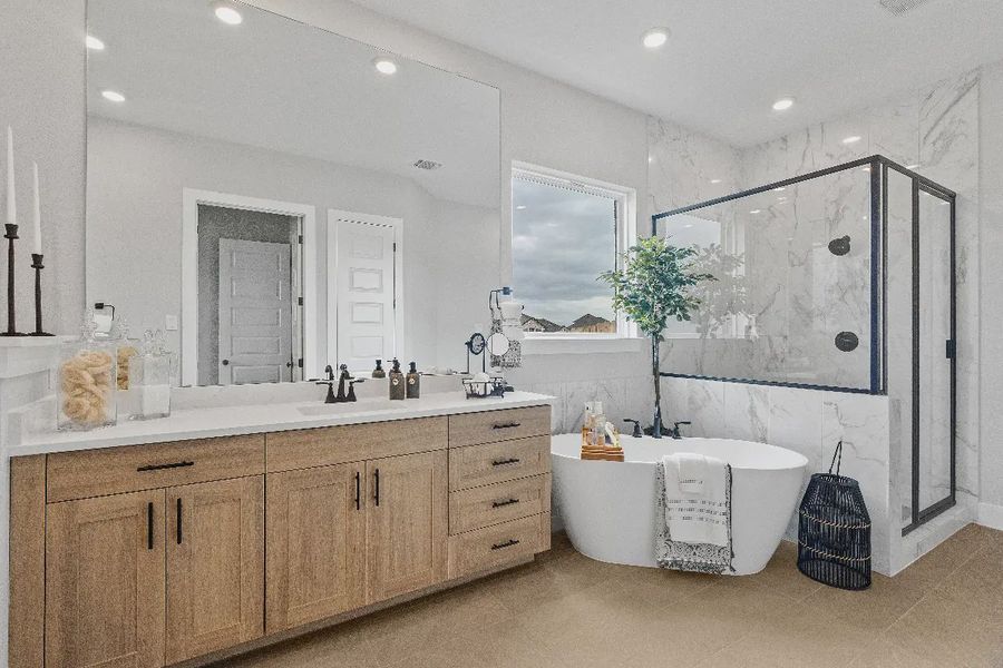 Representative furnished interior of a home built from the Hailey by Chesmar Homes in Sunfield, Buda (Image 8).