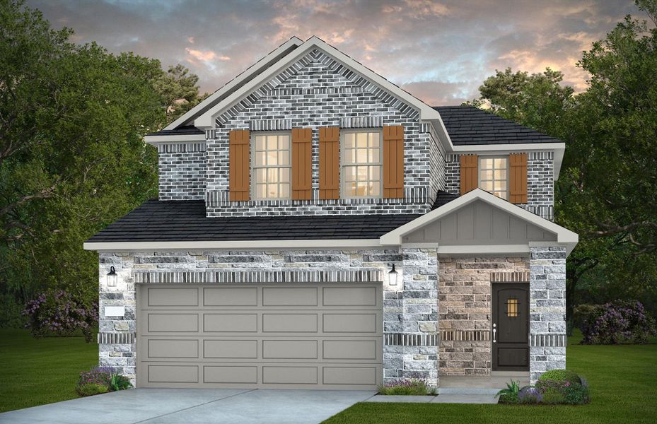 Front exterior of a new home in Ellerden, Tomball, TX, highlighting curb appeal (Image 1). Front exterior of a new home in Ellerden, Tomball, TX, highlighting curb appeal (Image 1).