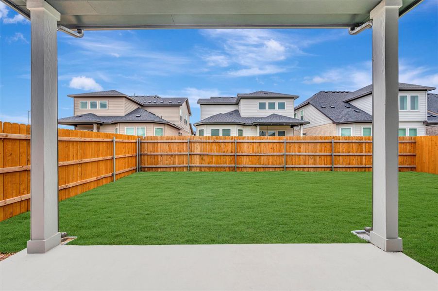 Exterior details and patio area of a home in Estancia West, Manchaca (Image 3).