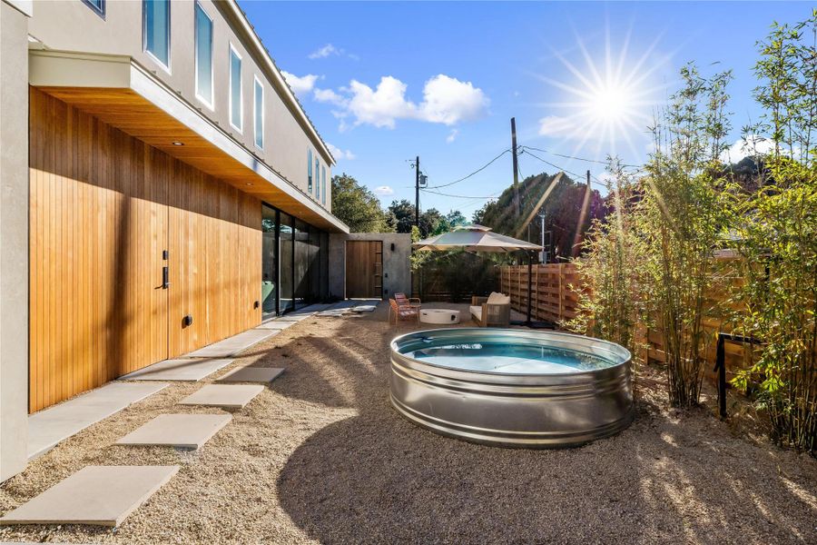 Exterior details and patio area of a home in , Austin (Image 23). Exterior details and patio area of a home in , Austin (Image 23).