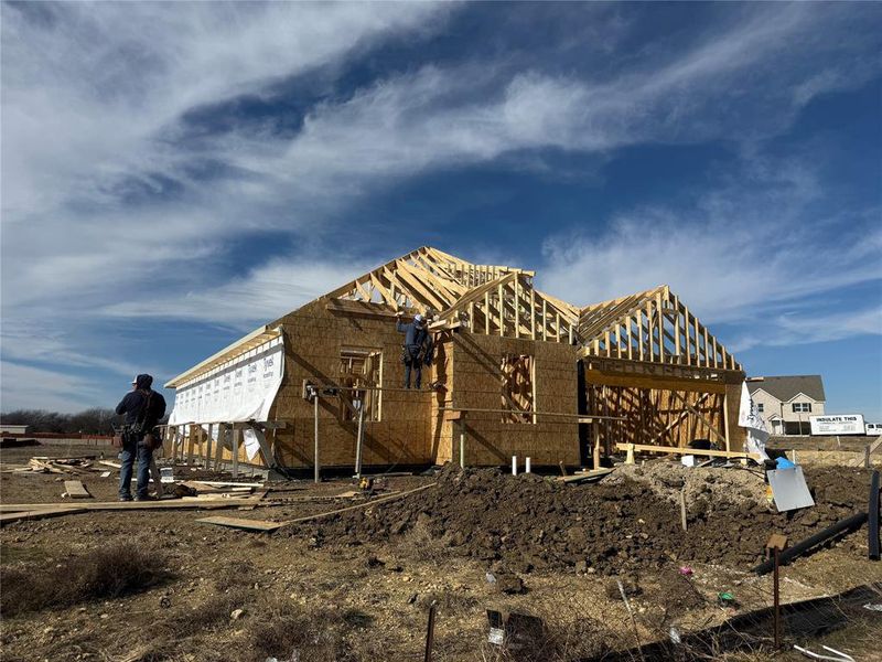 In-progress construction of a new home in , Godley, TX (Image 3).