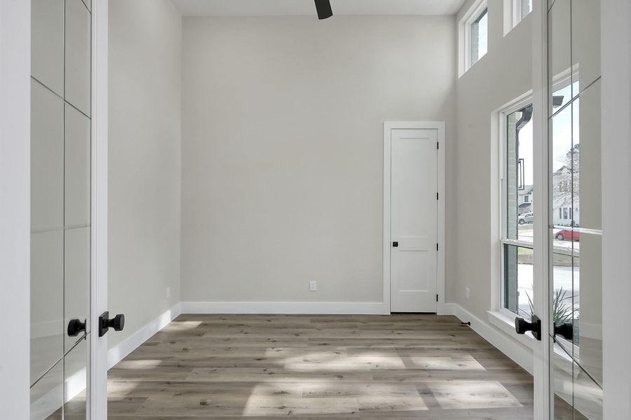 Private office with double glass doors Private office with double glass doors