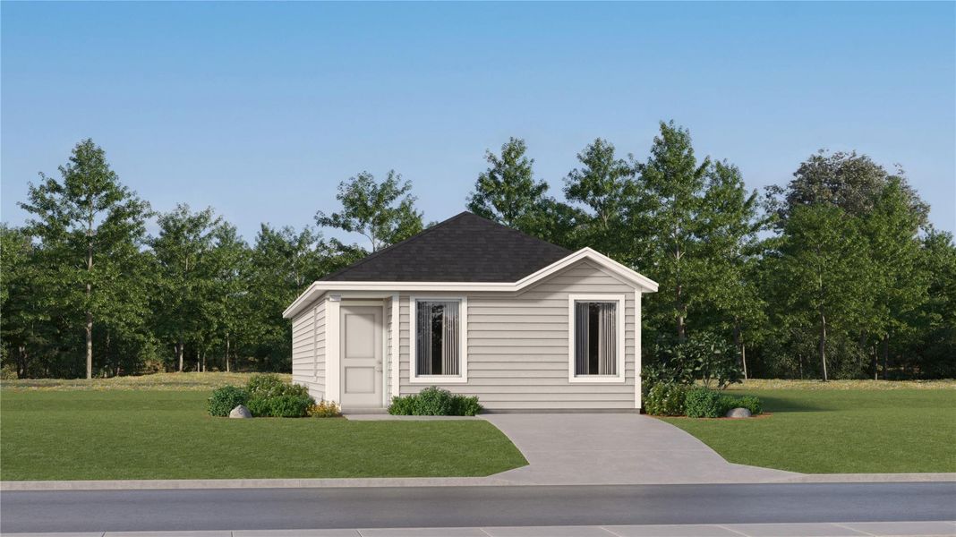 Front exterior of a new home in Santa Fe Village, Cleveland, TX, highlighting curb appeal (Image 1). Front exterior of a new home in Santa Fe Village, Cleveland, TX, highlighting curb appeal (Image 1).