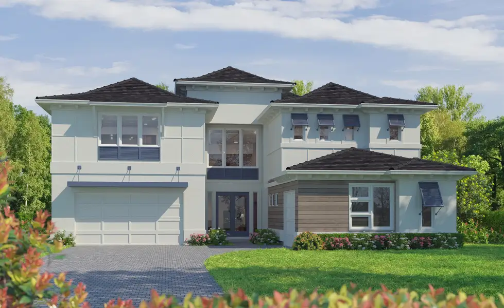 Representative exterior photo of a completed home built from the St. Kitts by ICI Homes in Wellen Park, Venice, FL (Image 1). Representative exterior photo of a completed home built from the St. Kitts by ICI Homes in Wellen Park, Venice, FL (Image 1).