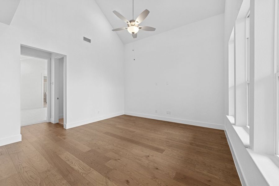 Representative unfurnished interior of a home built from the Adonia by Landon Homes in Fields - East Village, Frisco (Image 15). Representative unfurnished interior of a home built from the Adonia by Landon Homes in Fields - East Village, Frisco (Image 15).