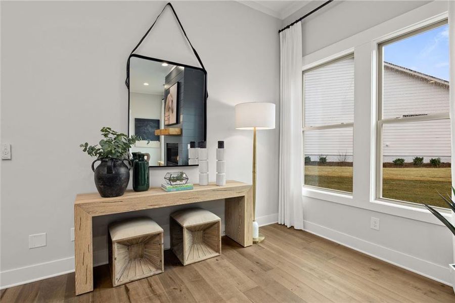 Furnished interior view inside a new home in Soleil Belmont Park, Canton (Image 29).