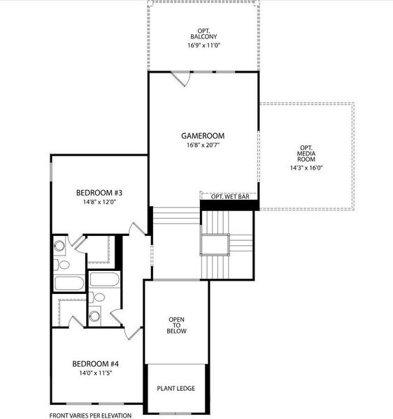 2D floor plan layout of this home in Wolf Ranch West Bend - 70', Georgetown, TX (Image 4). 2D floor plan layout of this home in Wolf Ranch West Bend - 70', Georgetown, TX (Image 4).