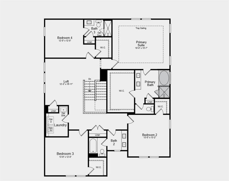 2D floor plan layout of this home in Oakmead, Buford, GA (Image 4).