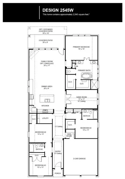 2D floor plan layout of this home in Evergreen, Conroe, TX (Image 2).