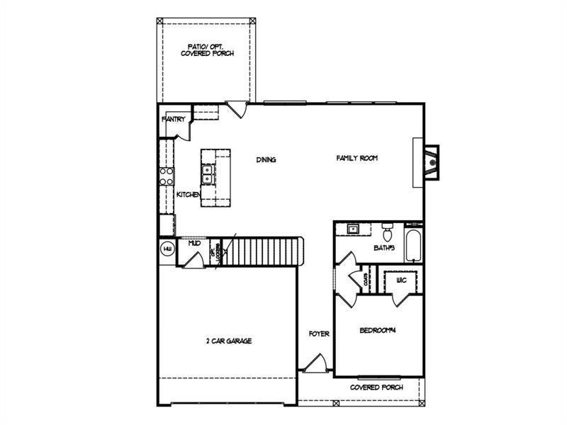 2D floor plan layout of this home in , Sugar Hill, GA (Image 3).