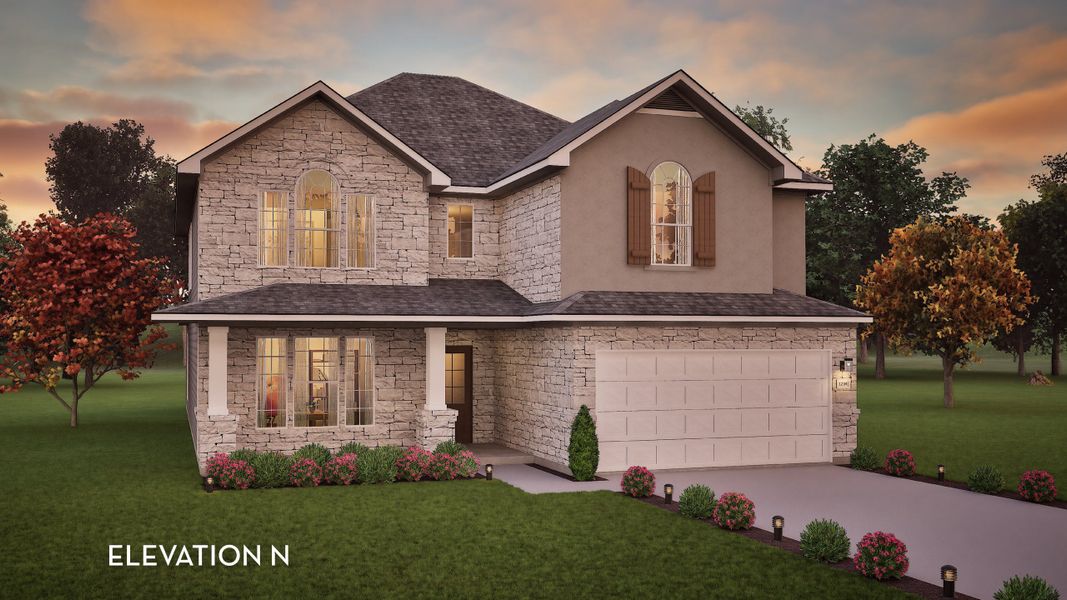 Representative exterior photo of a completed home built from the Snowmass by CastleRock Communities in Santa Rita Ranch, Liberty Hill, TX (Image 19).