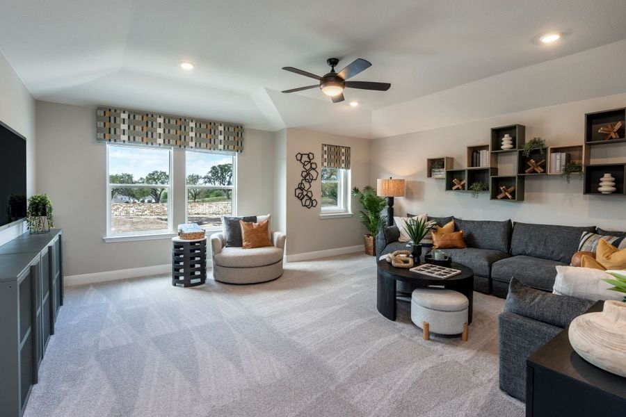 Representative furnished interior of a home built from the 2527 Modeled by KB Home in Creekside at Estancia, Austin (Image 8).