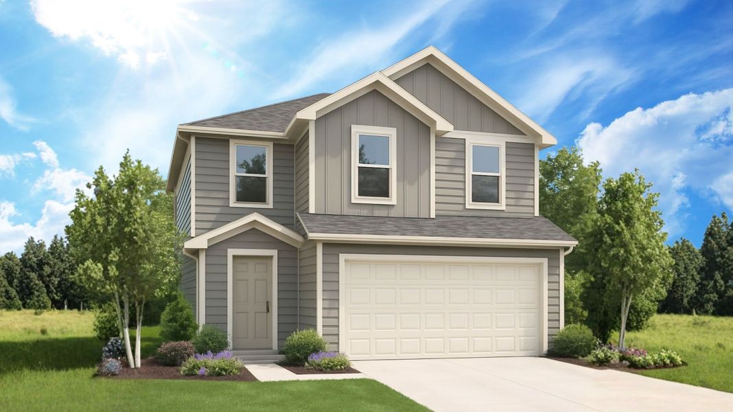 Front exterior of a new home in Sunset Valley, Hockley, TX, highlighting curb appeal (Image 1). Front exterior of a new home in Sunset Valley, Hockley, TX, highlighting curb appeal (Image 1).