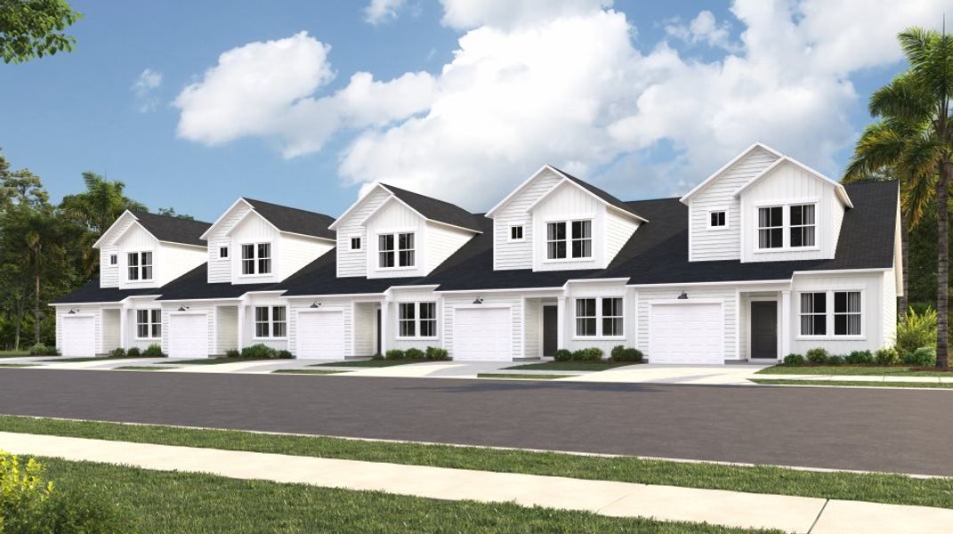 Front exterior of a new home in Victory Point, Myrtle Beach, SC, highlighting curb appeal (Image 1). Front exterior of a new home in Victory Point, Myrtle Beach, SC, highlighting curb appeal (Image 1).