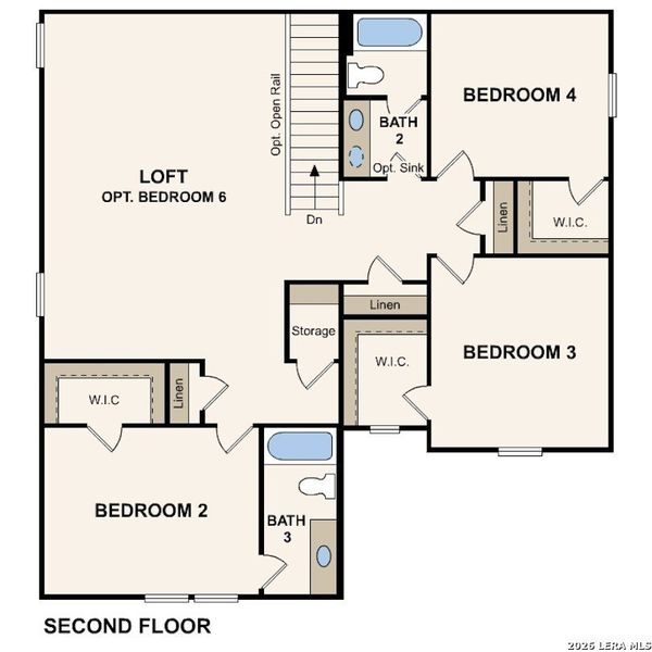 2D floor plan layout of this home in Cinco Lakes, San Antonio, TX (Image 4).