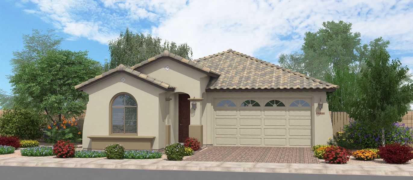 Representative exterior photo of a completed home built from the Solage by Fulton Homes in Calistoga at Enclave, Litchfield Park, AZ (Image 4).