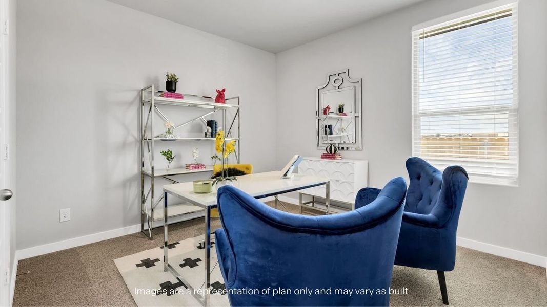 Representative furnished interior of a home built from the Cali by D.R. Horton in Mustang Ridge, Andrews (Image 19).