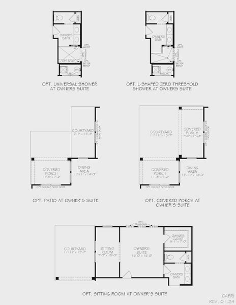 2D floor plan layout for the Capri by Epcon Communities in The Courtyards at Oak Grove, Durham, NC (Image 39).