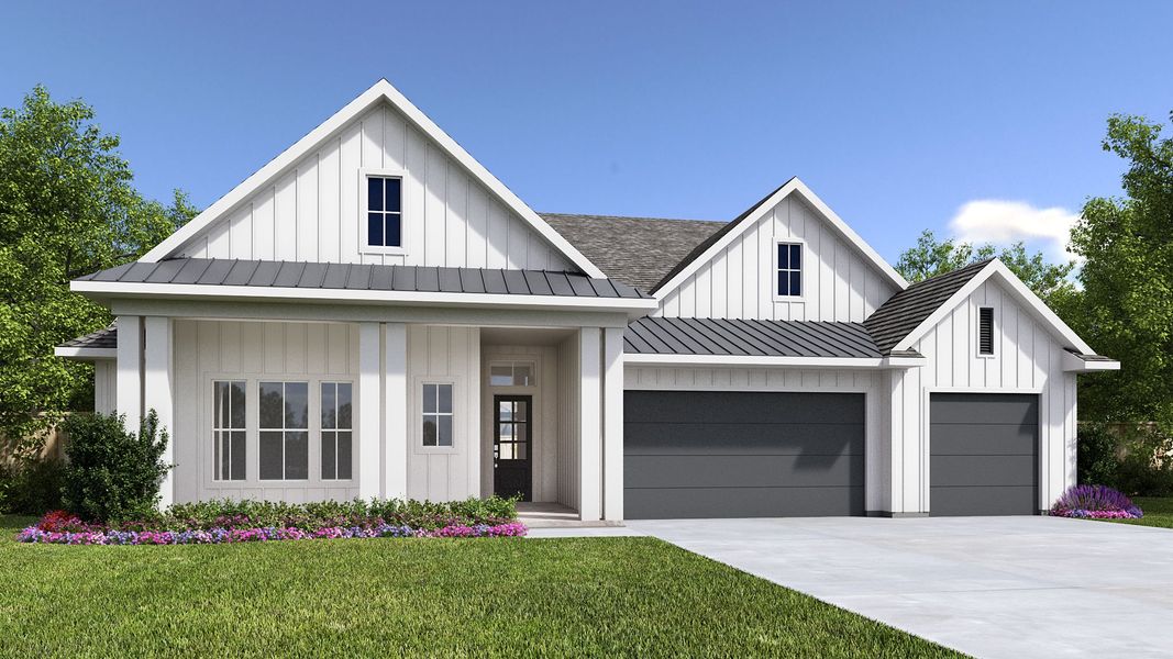 Representative exterior photo of a completed home built from the 3163MC by MasterCraft Builder Group in SilverLeaf, St. Augustine, FL (Image 5).