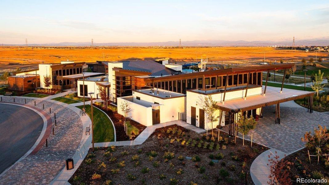 Aerial view of Harmony community center.