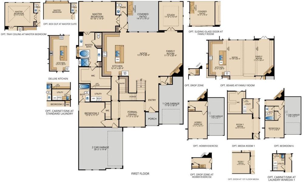 2D floor plan layout for the Fawncrest II by Pacesetter Homes in Nelson Lake, Rockwall, TX (Image 4).