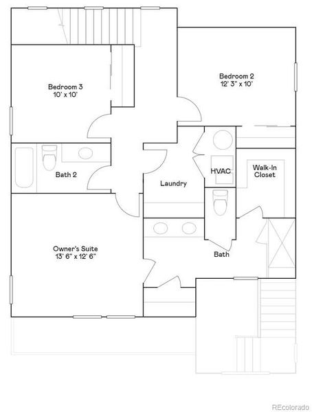 2D floor plan layout of this home in Parterre, Thornton, CO (Image 2).