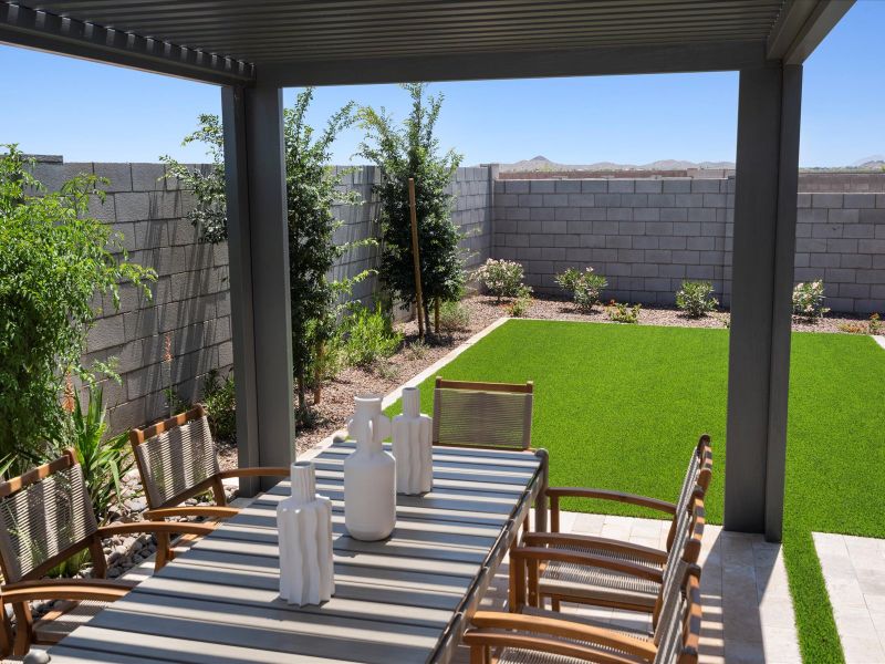 Back Patio in Bailey Floorplan at Bella Vista Trails