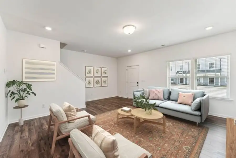 Representative furnished interior of a home built from the Lucas TH by True Homes in Hoover Townhomes, Charlotte (Image 7).
