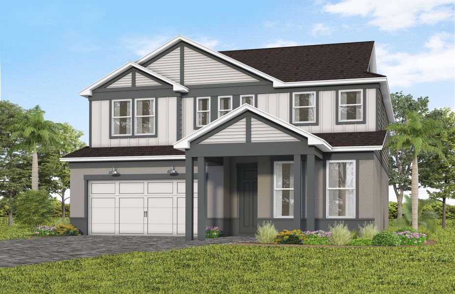 Representative exterior photo of a completed home built from the Imperial by Pulte Homes in Lakehaven Estates, Clermont, FL (Image 17). Representative exterior photo of a completed home built from the Imperial by Pulte Homes in Lakehaven Estates, Clermont, FL (Image 17).