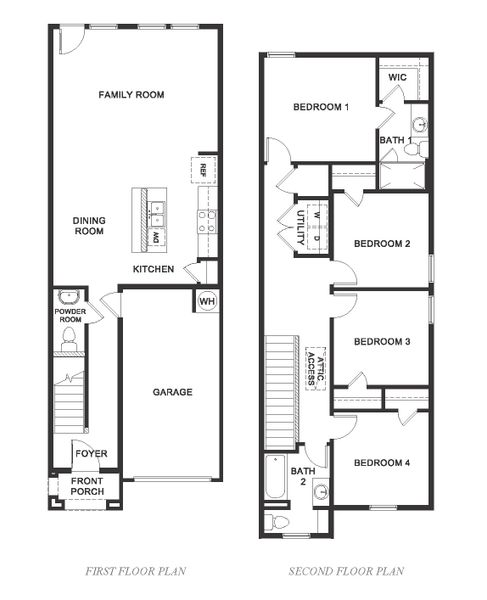 2D floor plan layout for the Catalina by D.R. Horton in Arbor Trails South, Princeton, TX (Image 3).