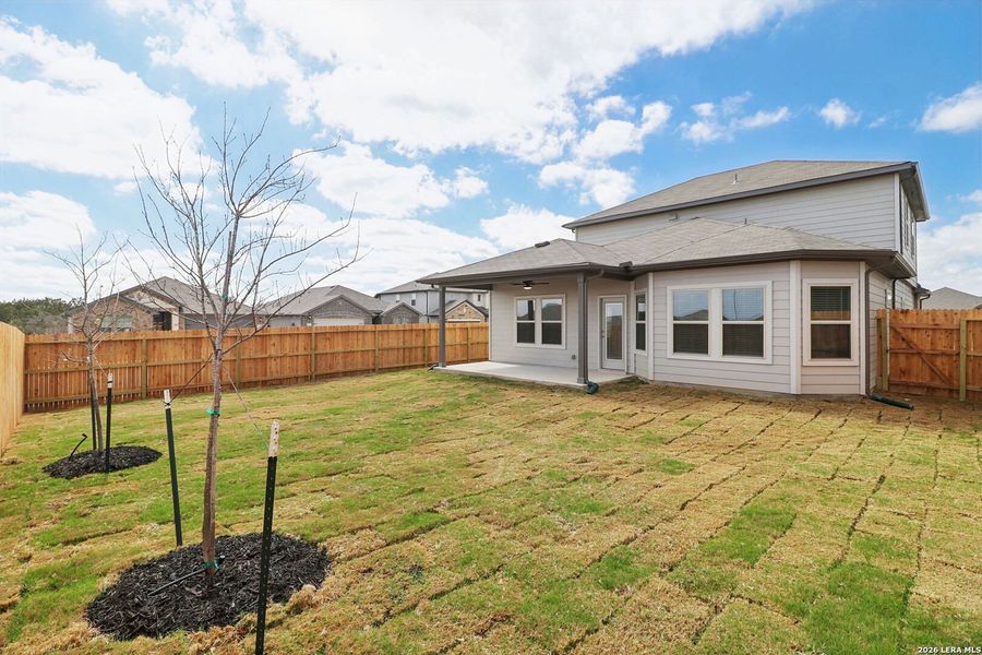 Exterior details and patio area of a home in Legendary Trails - Premier Series, Cibolo (Image 27).