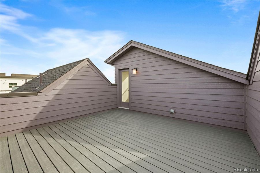 Exterior details and patio area of a home in Baseline, Broomfield (Image 28).
