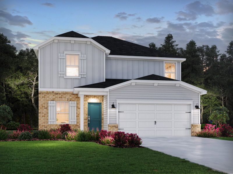 Representative exterior photo of a completed home built from the Alexander by Meritage Homes in Nelson's Creek, Mocksville, NC (Image 24).