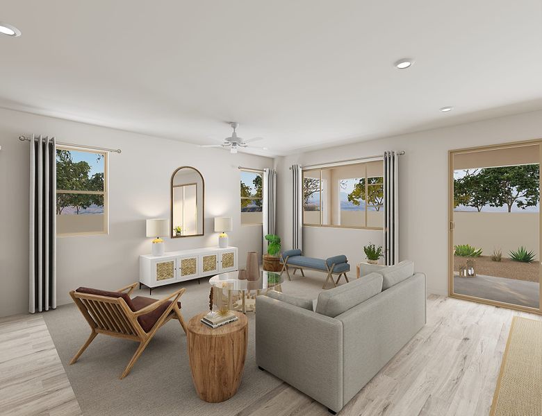 Representative furnished interior of a home built from the Juniper Plan 40-7 by Tri Pointe Homes in Waterston Central, Gilbert (Image 5).