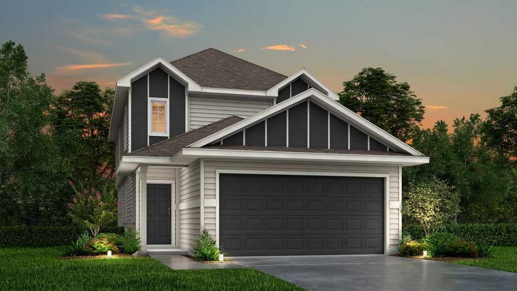 Representative exterior photo of a completed home built from the The Augusta by Legend Homes in Katzer Ranch, Converse, TX (Image 2). Representative exterior photo of a completed home built from the The Augusta by Legend Homes in Katzer Ranch, Converse, TX (Image 2).