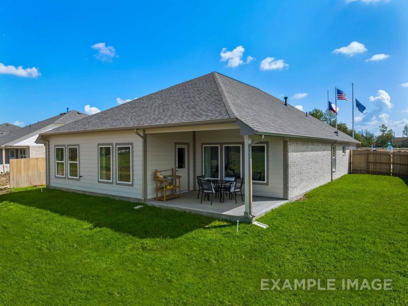 Front exterior of a new home in Sierra Vista, Rosharon, TX, highlighting curb appeal (Image 21).