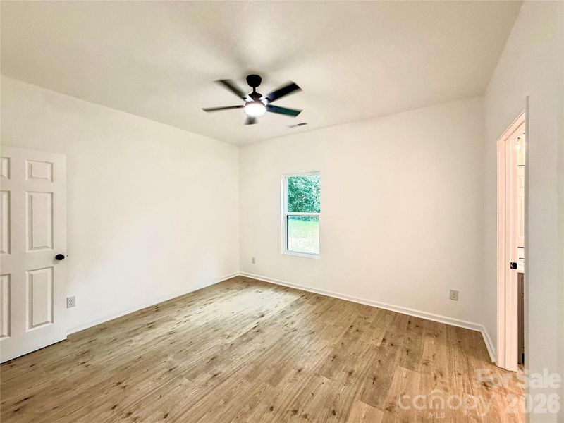 Master Bedroom view from the entry to the room.